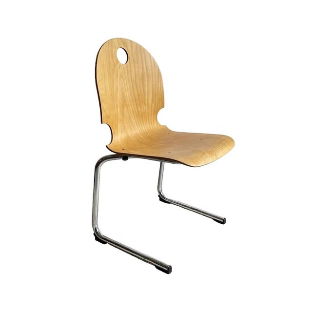 Mid-Century Modern Stacking Chair in Bentwood and Chrome, France, 1980s For Sale - Image 13 of 13