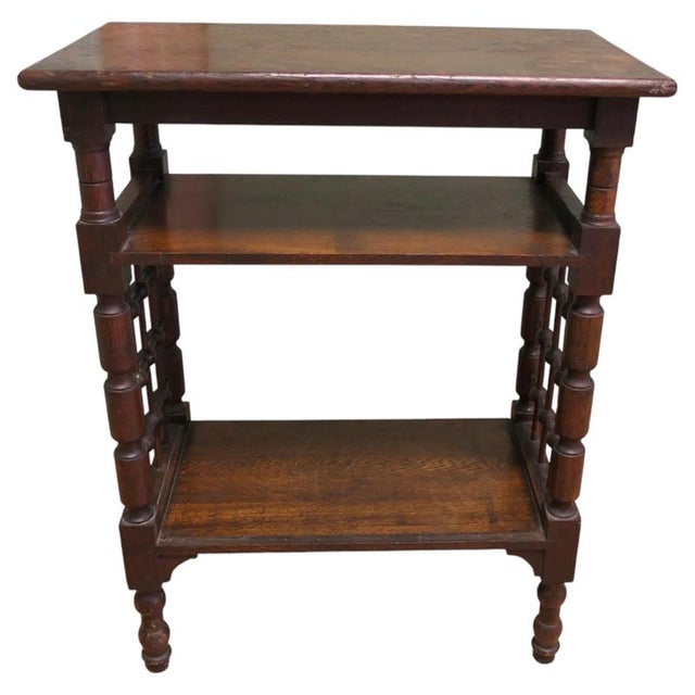 Brown Antique Arts and Crafts Oak Side Table by Leonard Wyburd, 1890 For Sale - Image 8 of 8