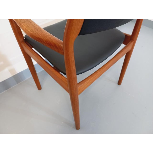 1960s Vintage Scandinavian Armchair in Teak and Black Skai by Niels Otto Møller, 1960s For Sale - Image 5 of 11