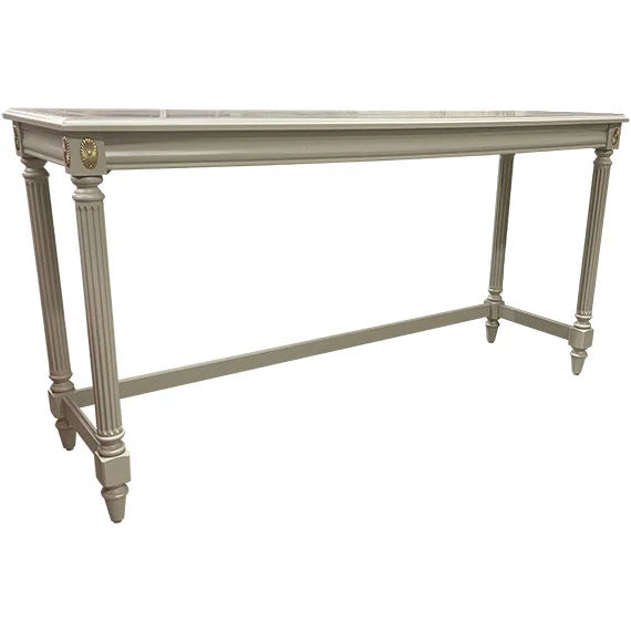 Transitional Late 20th Century Finished Framed Satin Vintage Console Table For Sale - Image 3 of 3