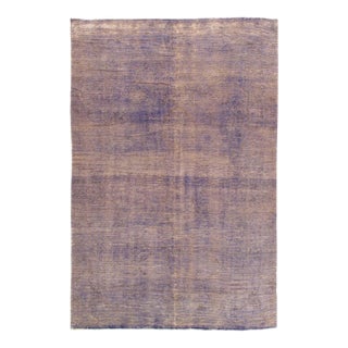 Pasargad DC Light Blue Hand Knotted Vintage Overdyed Rug For Sale