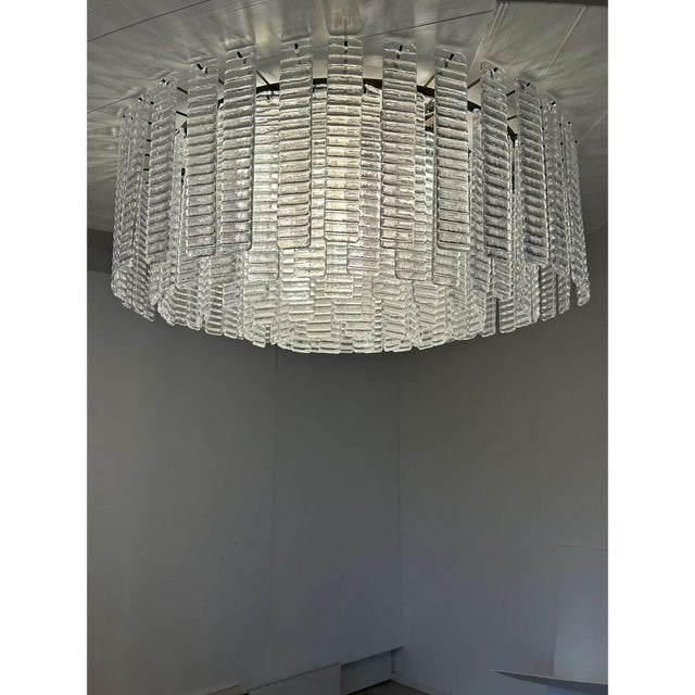 Scenographic flush mount for modern and classical interiors with striped “listelli” murano glass . Exclusive design by...