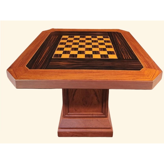 Wood Chess Game Table, 1998 For Sale - Image 7 of 10