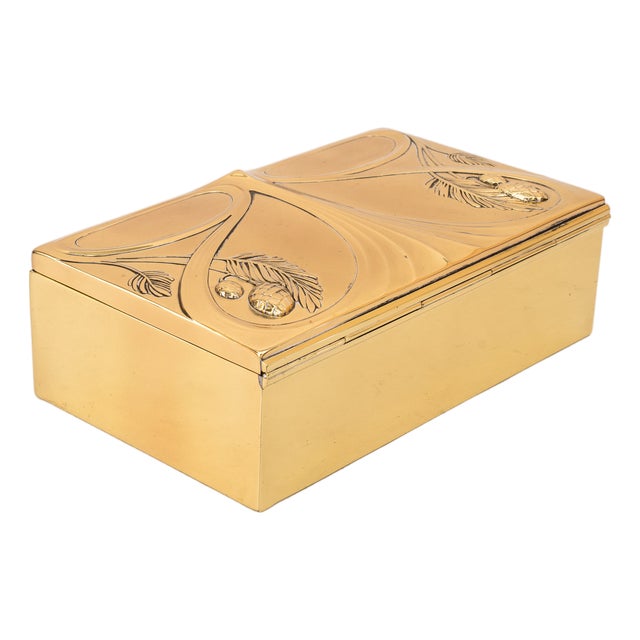 Jugendstil Brass Jewelry Box, Vienna, 1908 For Sale