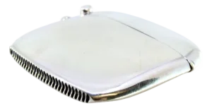 Plain Silver Matchbox with Beveled Corners and Hanging Ring