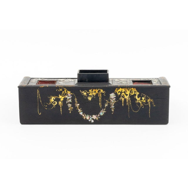 Victorian Mother-of-Pearl Inlaid Writing Box For Sale - Image 10 of 11