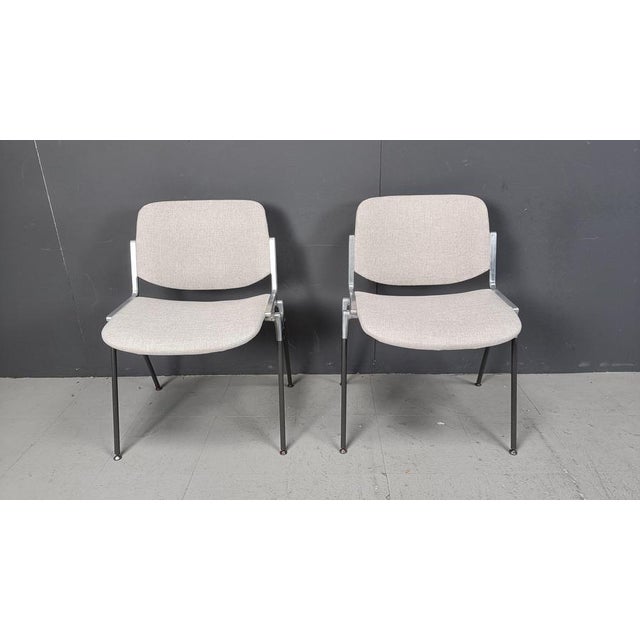 Textile Vintage DSC 106 Side Chairs by Giancarlo Piretti for Castelli, 1970s, Set of 6 For Sale - Image 7 of 18