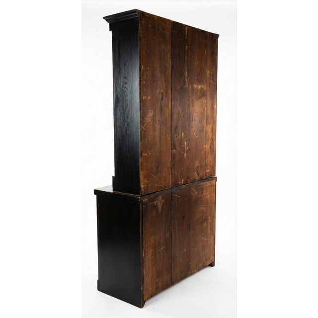 Traditional 19th-C. American Federal Ebonized & Gilt Painted Drop Front Secretary Desk For Sale - Image 3 of 6