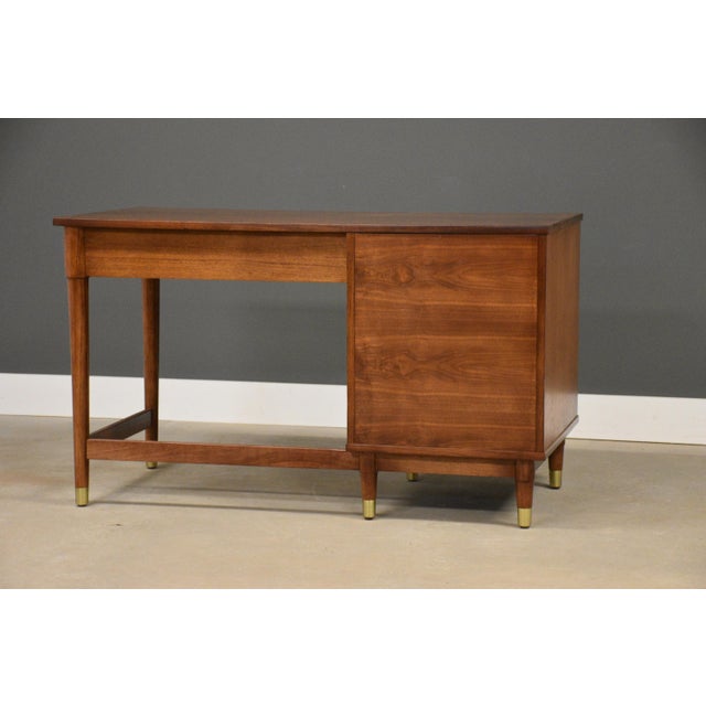 1960s Refinished Walnut Mid Century Desk by Drexel Biscayne For Sale - Image 11 of 11