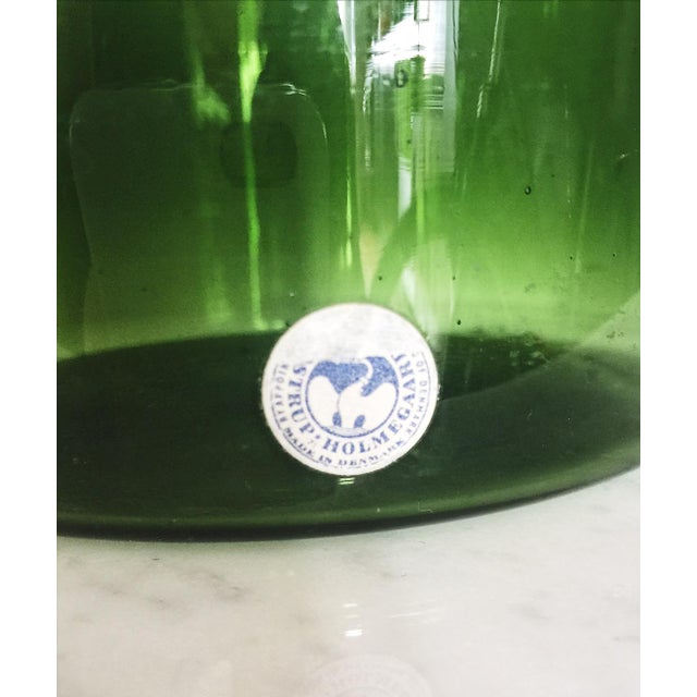 Kastrup Holmegaard Green Glass Bottle Vases A Pair Chairish