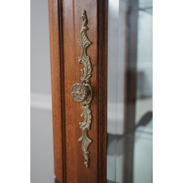 Brown Ethan Allen Country French Curio Cabinet For Sale - Image 8 of 18