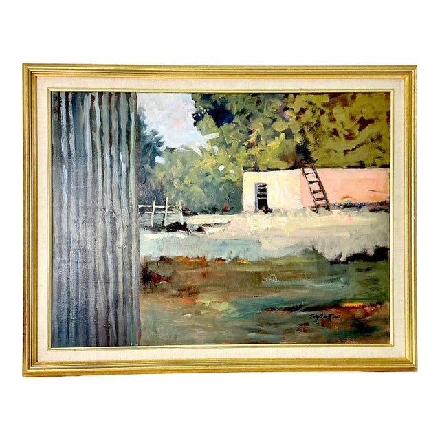 1960s Vintage Southwestern Impressionist Landscape Original Oil Painting ‘North Taos’ by Patsy Smith For Sale
