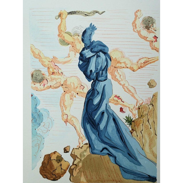 Salvador Dalí (1904-1989) Inferno 15: The Curbs of Phlegethon Color wood engraving Unsigned On BFK Rives wove paper, 26 x...