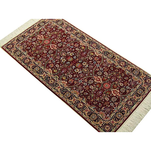 Maroon Chinese Rug in Silk, 1990s For Sale - Image 8 of 10