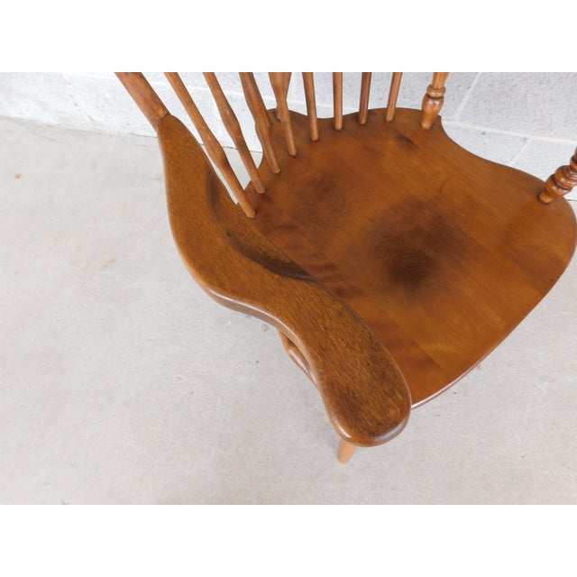 Ethan Allen Heirloom Nutmeg Braceback Windsor Arm Chair 10-6020a For Sale - Image 11 of 13