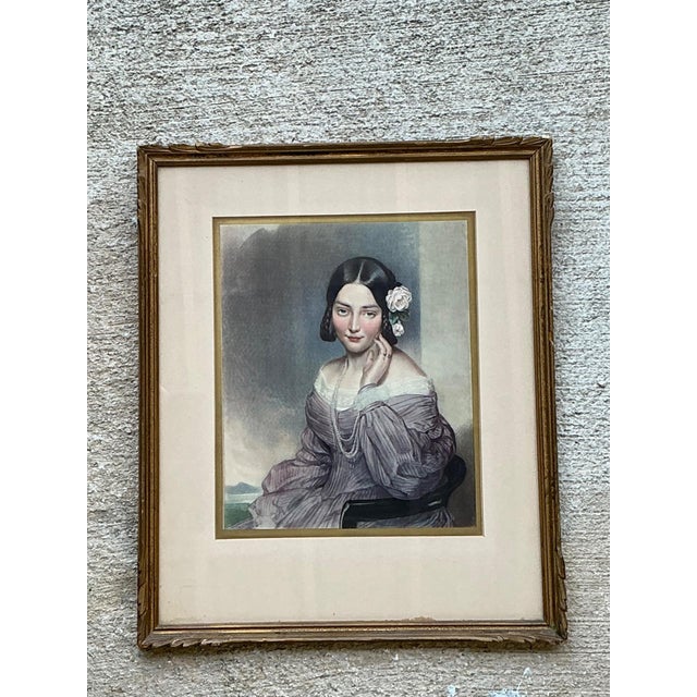 Vintage Gilt Framed Portrait Engraving For Sale - Image 13 of 13