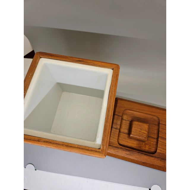 Vintage Dolphin Teakwood Canister For Sale - Image 4 of 5