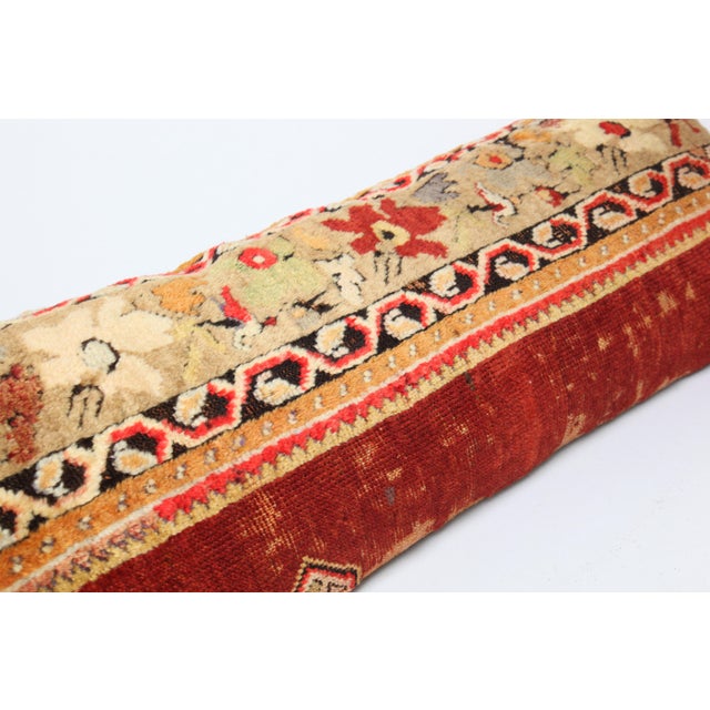 Textile Authentic Handwoven Rug Pillow Cover – Home Décor in Red & Warm Color Tones -14'' X 37'' For Sale - Image 7 of 10