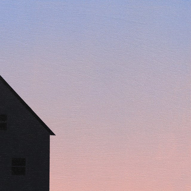 Figurative After the Sun - Moody Serene Sunset Landscape Acrylic Painting on Panel Original Artwork by Mike Gough For Sale - Image 3 of 9