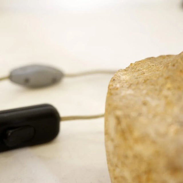 Beige French Stone Lamps, 1970s, Set of 2 For Sale - Image 8 of 12