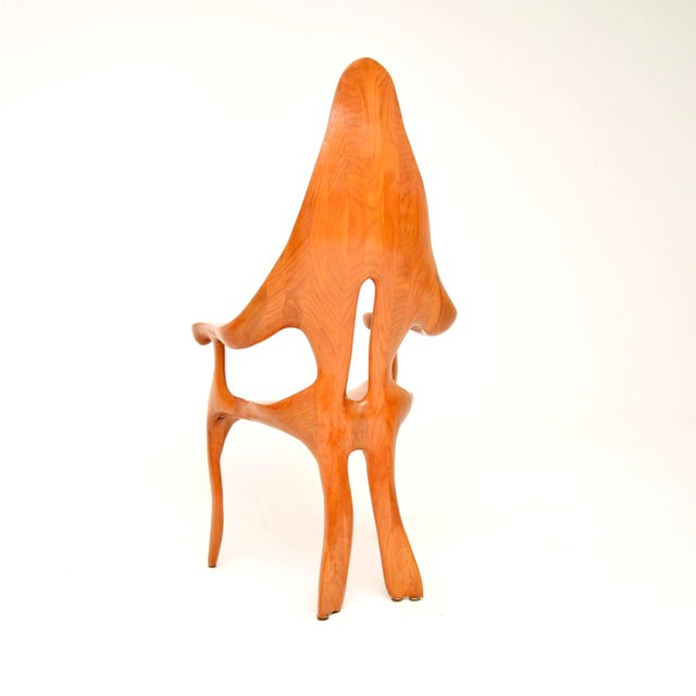 Wood Italian Sculptural Armchair, 1970s For Sale - Image 7 of 15