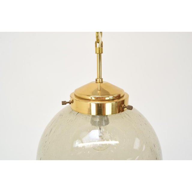 Metal Large Vintage Glass Pendant from Kamenicky Senov, 1970s For Sale - Image 7 of 14