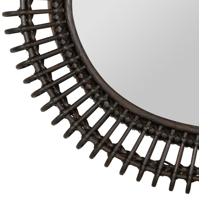 Harrison Oval Rattan Loop Wall Mirror For Sale - Image 4 of 9
