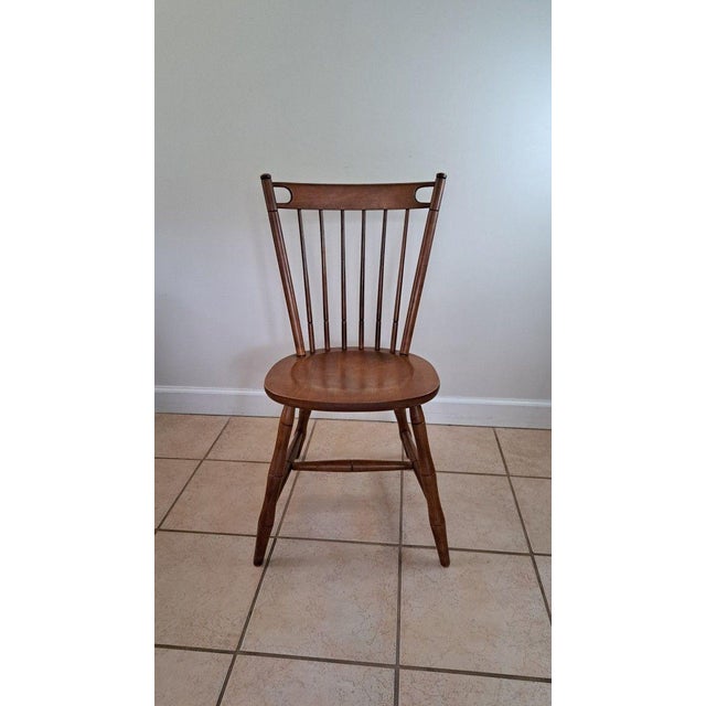 Vintage Tell City Maple Spindle Back Side Chair Andover Model 34.5"h 1960s Usa For Sale In West Palm - Image 6 of 7