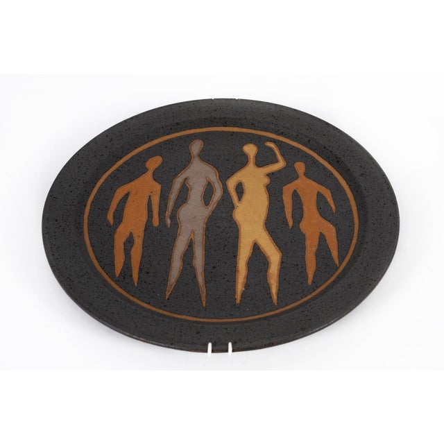Mid-Century Modern Clyde Burt Ceramic Charger For Sale - Image 3 of 7