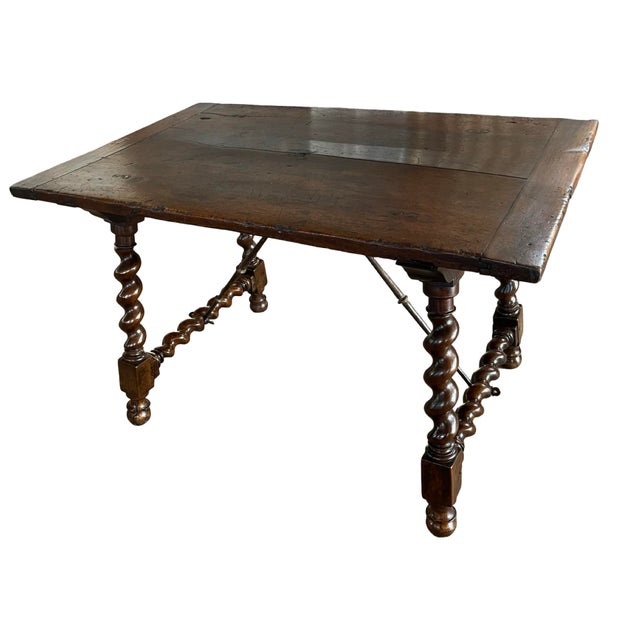 18th Century Italian Walnut Capretta Table With Barley Twist Legs For Sale - Image 9 of 11