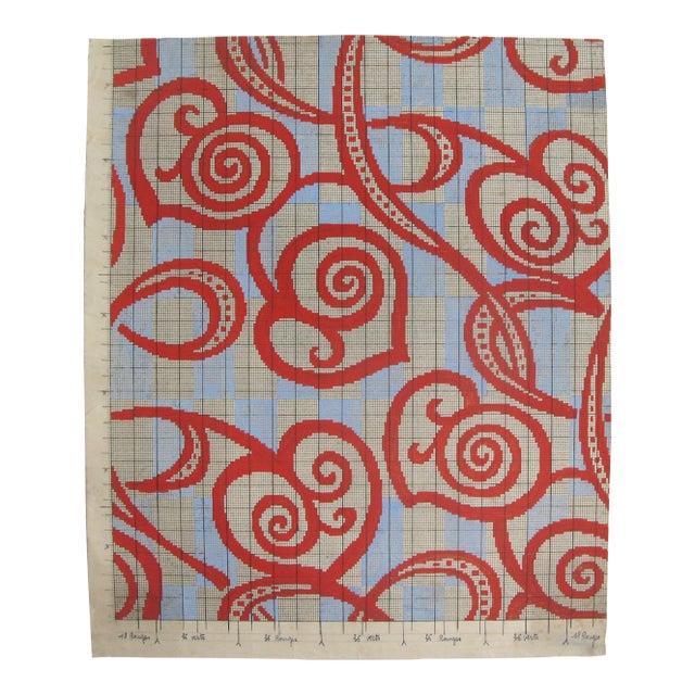 1930s Antique Textile Design For Sale