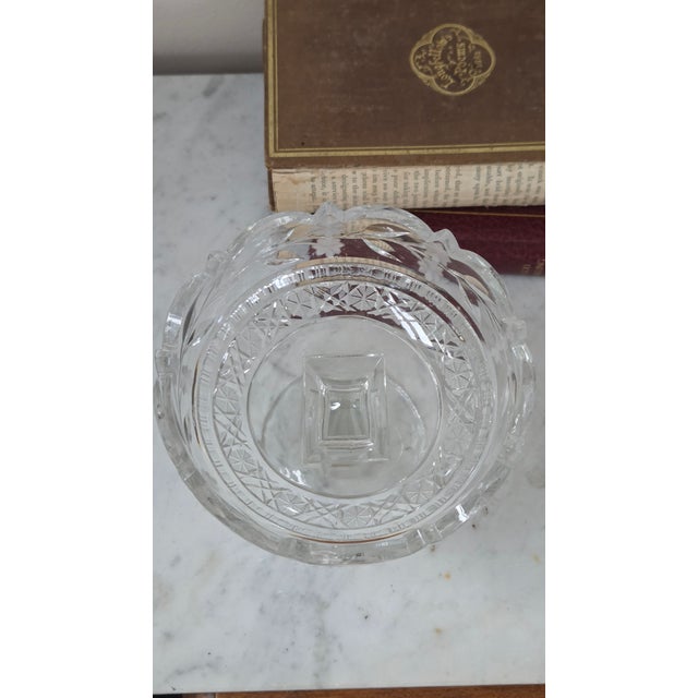 Vintage Cut Glass Star and Leaf Pedestal Compote For Sale - Image 14 of 18
