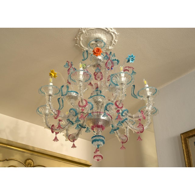Glass Ca Rezzonico Chandeliers in Murano Blown Glass, Set of 2 For Sale - Image 7 of 15