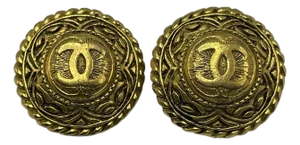 Chanel Vintage Cc Gold Toned Clip-on Earrings