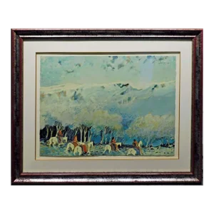 Earl Biss "Rainbow Warriors Wandering Through the Autum" Hand Signed Framed Limited Edition Serigraph