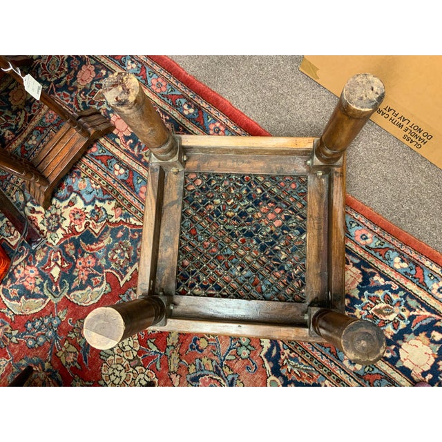 20th Century Mission Style Side Table, Glass top Wire detail, heavy construction.