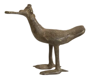 Vintage African Bronze Flat Billed Bird