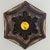 Brown Vintage German Gold Hex-Shaped Star Ceramic Wall Light, 1970 For Sale - Image 8 of 12