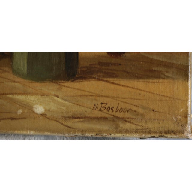 Antique Oil on Canvas Painting of Church Interior by Bosboom signed in lower right corner.