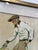 "the golf lesson" framed under glass color lithograph in the art deco style good condition dimensions: h 72 x w 85 x d 2...