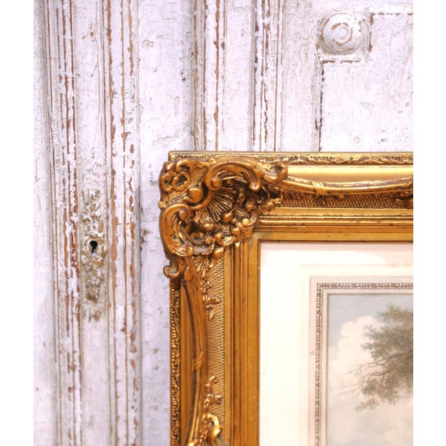 Wood 19th Century French Louis XV Engraving “Le Chiffre D’Amour" in Giltwood Frame For Sale - Image 7 of 13