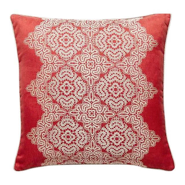 The House of Scalamandré Josephine Pillow, Carnelian For Sale