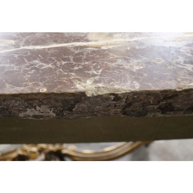French Louis XV Giltwood Carved Walnut Marble Top Console Table Circa 1890s For Sale - Image 15 of 15