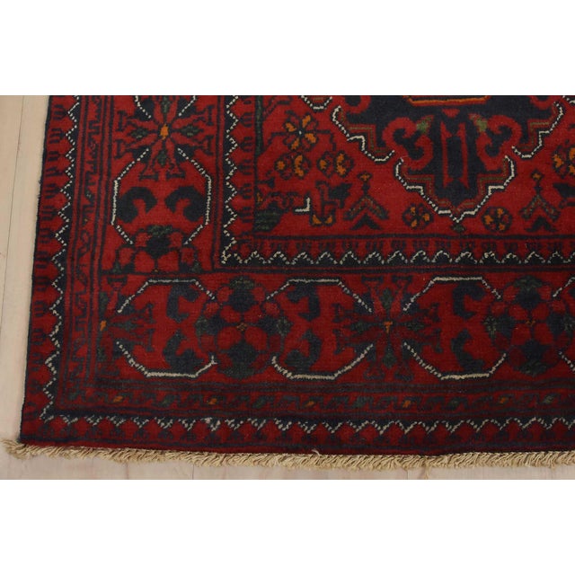 Turkmen Runner 2’6” X 9’5” Red Wool Tribal Hand-Knotted Oriental Rug For Sale - Image 9 of 12