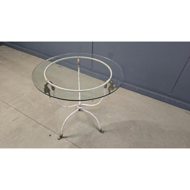 1970s Mid-Century Italian Swan Side Table with Glass, 1970s For Sale - Image 5 of 10