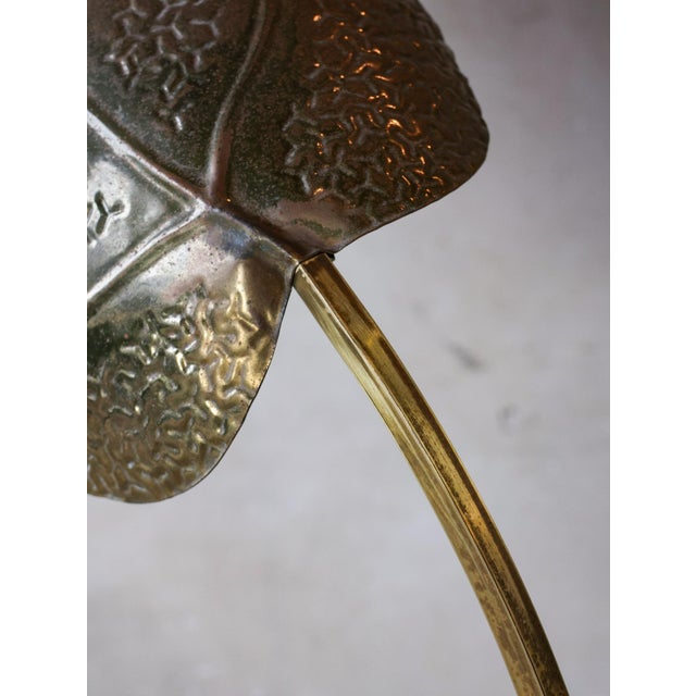 Metal Floor Lamp with Brass Leaves attributed to Carlo Giorgi for Bottega Gadda, 1970s For Sale - Image 7 of 15