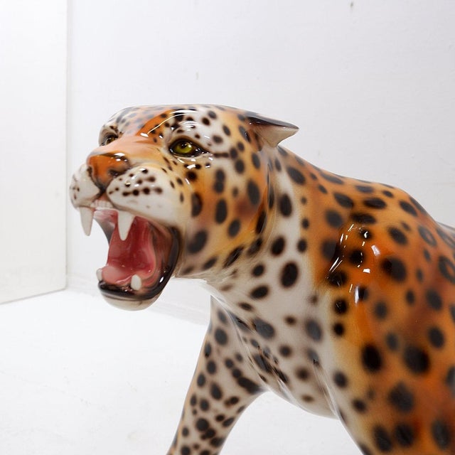 Ceramic Sculpture of Leopard by Ceramiche Boxer, 2000s For Sale - Image 3 of 16