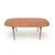 Elegant 1950s dining table featuring a refined veneered top with a diagonal herringbone pattern, creating a balanced and...