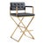 Director Black Vegan Leather & Gold Steel Bar Stool For Sale