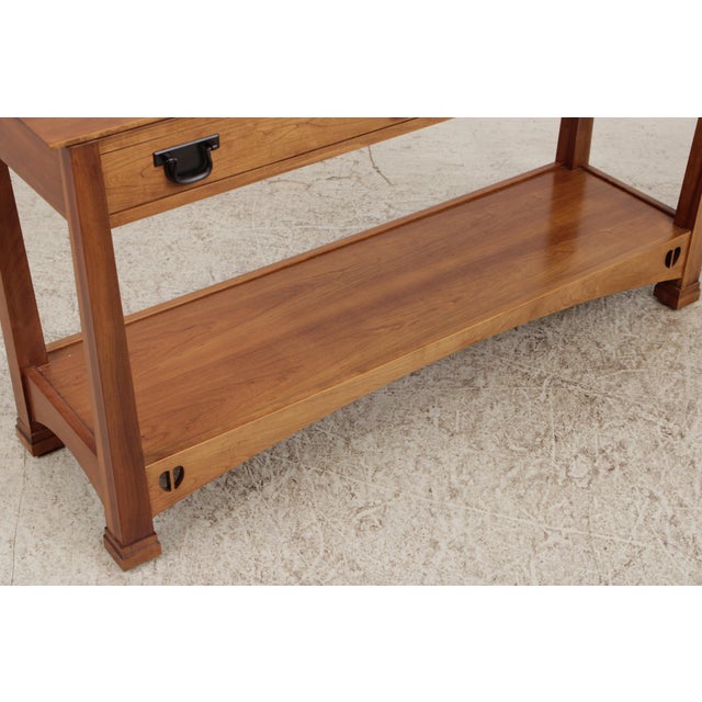 Stickley Highlands Mission Cherry 2 Drawer Sofa Table For Sale - Image 9 of 18
